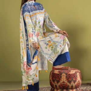 POPINN By GJ A-08 Luxury Summer Lawn 3 Piece Suit – Premium Digital Printed with Lawn Dupatta