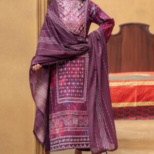 GULLBANO | 3 Piece Lawn Suit – Digital Chunri Print | Unstitched | Embroidered Neck