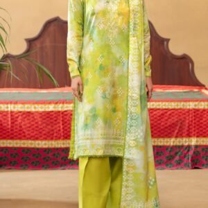 GULLBANO | Digital Printed Lawn Suit – Unstitched  | Embroidered Neck | Summer Lawn Collection